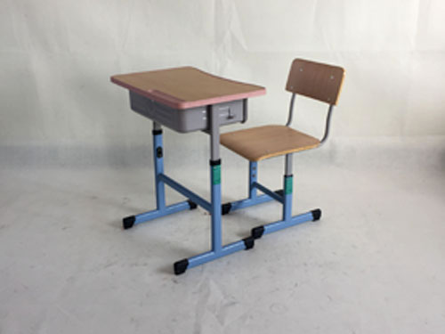 橢圓管升降課（kè）桌椅藍款